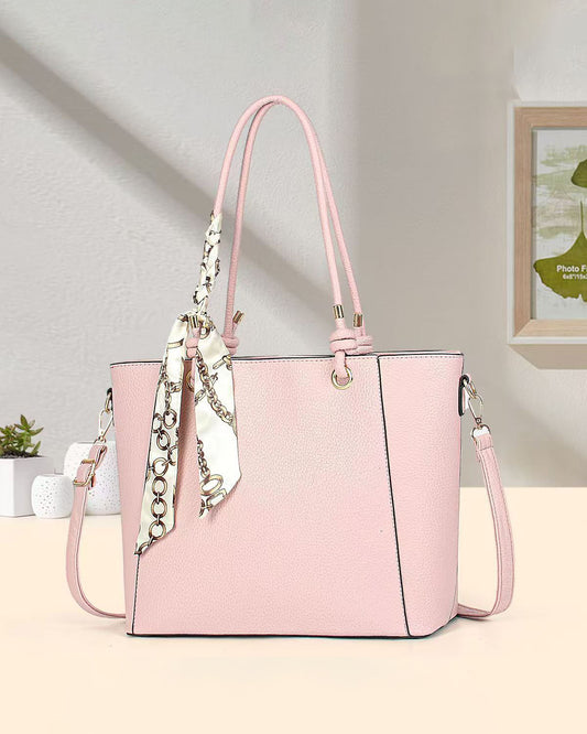 Cartera Mediana con Lazo Decorativo y Asa Larga – Con Interior Forrado y Cremallera